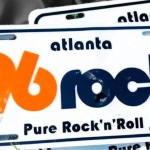 Atlanta 96 Pure Rock'n'Roll car tag - Orange & Navy